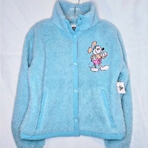 Blue Fleece Jacket with Cartoon Character